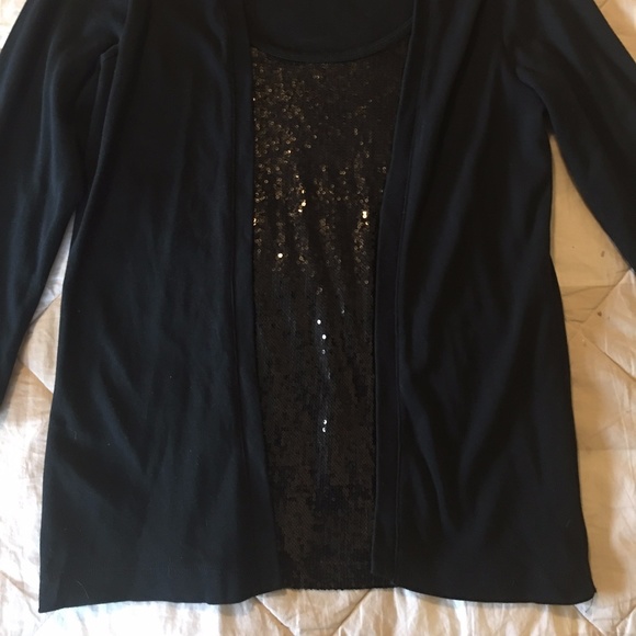 Rafaella classy black Sequened Top (one piece, looks like sweater set) - Picture 6 of 8
